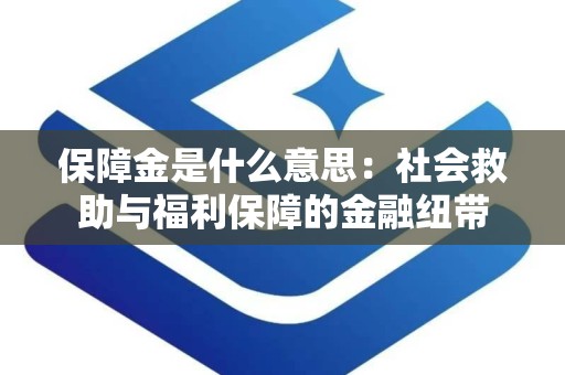 保障金是什么意思：社会救助与福利保障的金融纽带