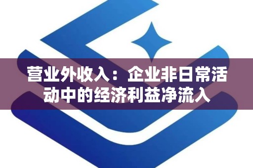 营业外收入：企业非日常活动中的经济利益净流入