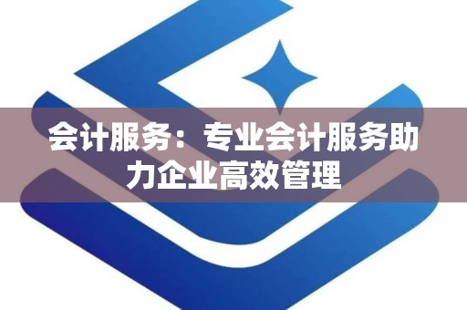 会计服务：专业会计服务助力企业高效管理