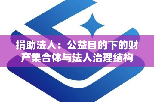 捐助法人：公益目的下的财产集合体与法人治理结构