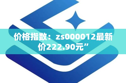 价格指数：zs000012最新价222.90元”