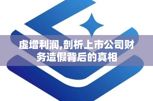 虚增利润,剖析上市公司财务造假背后的真相