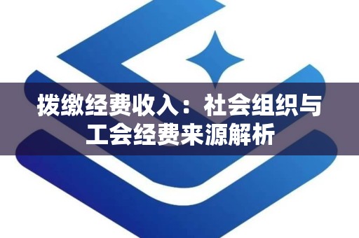 拨缴经费收入：社会组织与工会经费来源解析