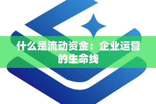 什么是流动资金：企业运营的生命线