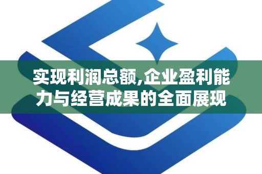 实现利润总额,企业盈利能力与经营成果的全面展现