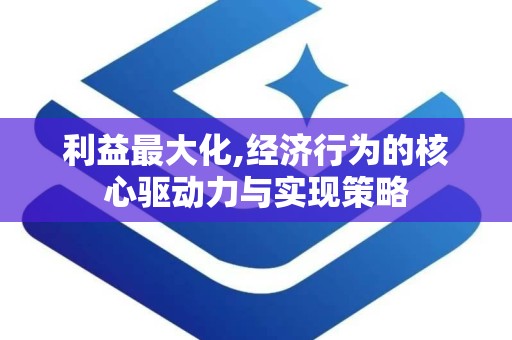 利益最大化,经济行为的核心驱动力与实现策略