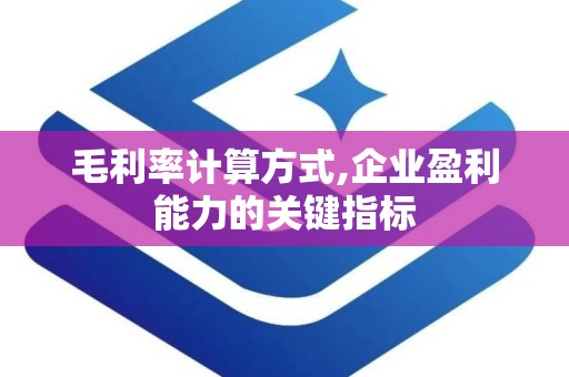 毛利率计算方式,企业盈利能力的关键指标