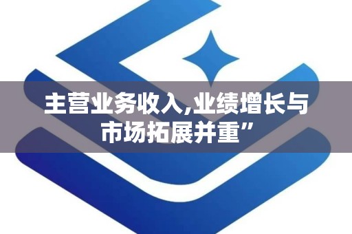 主营业务收入,业绩增长与市场拓展并重”