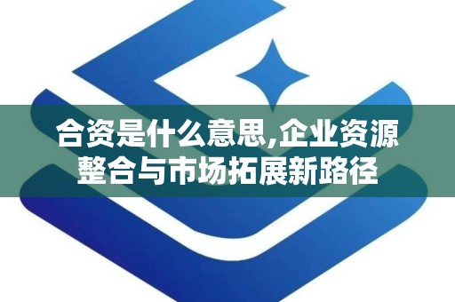 合资是什么意思,企业资源整合与市场拓展新路径