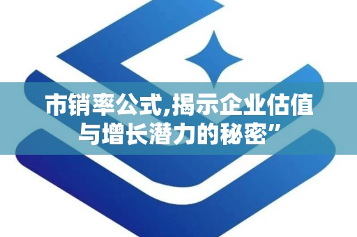 市销率公式,揭示企业估值与增长潜力的秘密”