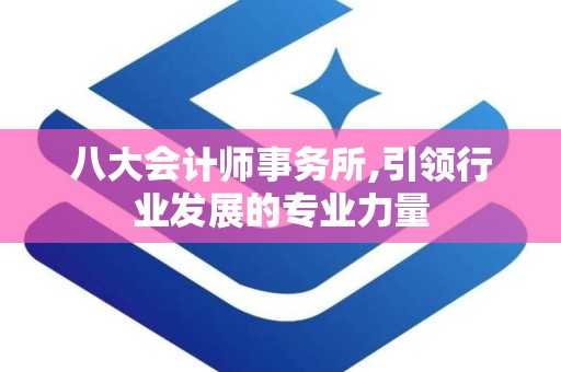八大会计师事务所,引领行业发展的专业力量
