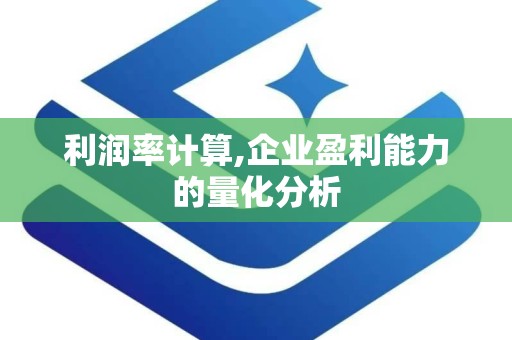利润率计算,企业盈利能力的量化分析