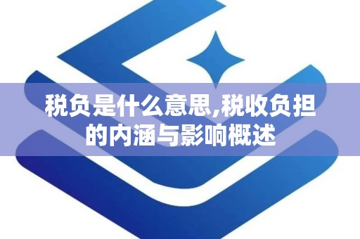 税负是什么意思,税收负担的内涵与影响概述