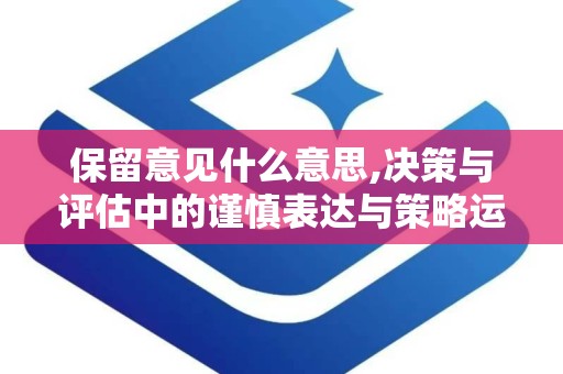 保留意见什么意思,决策与评估中的谨慎表达与策略运用