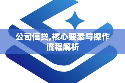 公司信贷,核心要素与操作流程解析