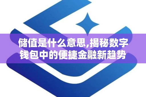 储值是什么意思,揭秘数字钱包中的便捷金融新趋势