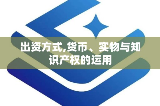 出资方式,货币、实物与知识产权的运用