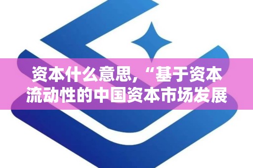 资本什么意思,“基于资本流动性的中国资本市场发展概述”